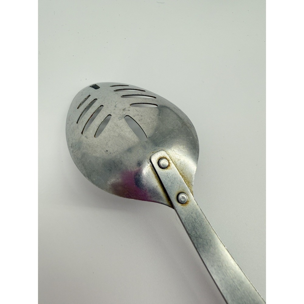 Vintage 1970s EKCO Garden Daisy Floral Stainless Slotted Serving Spoon Utensil - Picture 9 of 11